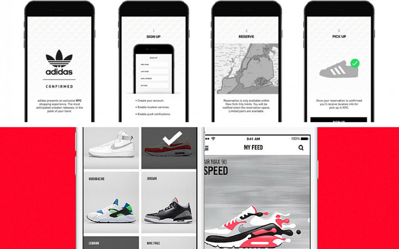 Jardines Muy enojado niebla adidas et Nike lancent des applications dédiées aux sneakers